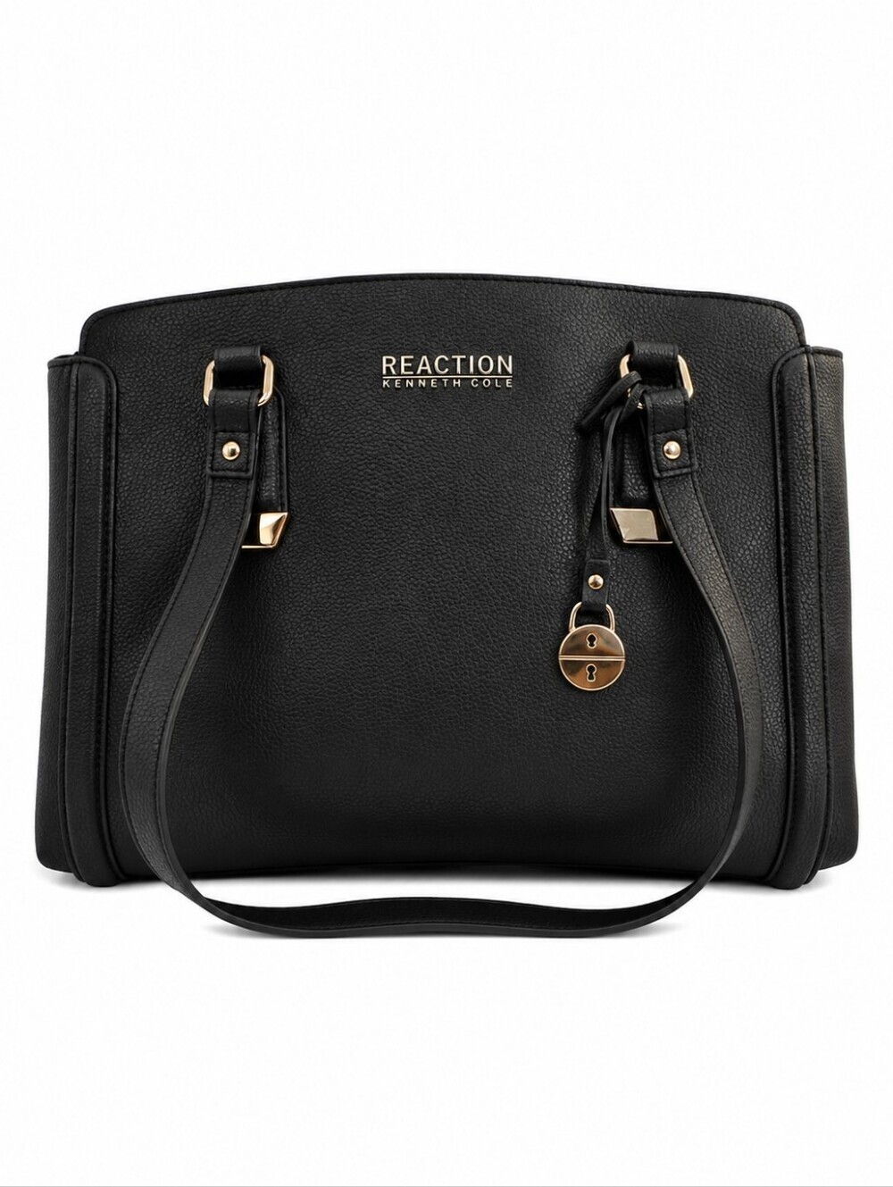 Reaction KENNETH COLE Black Pebble Faux Leather Three Compartment Franny Bag
